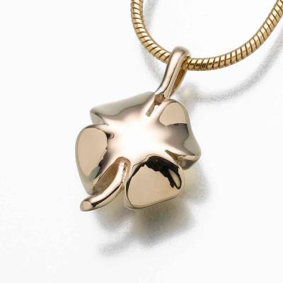four leaf clover gold vermeil cremation pendant necklace